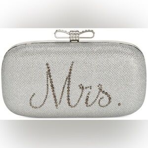 Miss / Mrs Silver Crystal Bridal Clutch